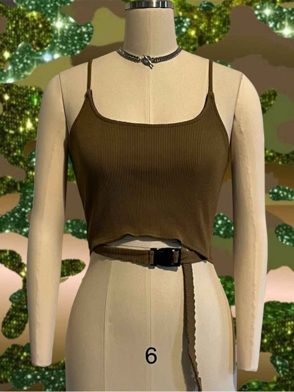 Motel Buckle Cropped Cami Top